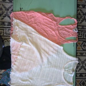 Lacey tank top and pink light weight tank top